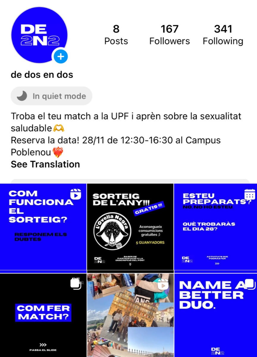 De 2 en 2 campaign Instagram feed by Clara Llopart