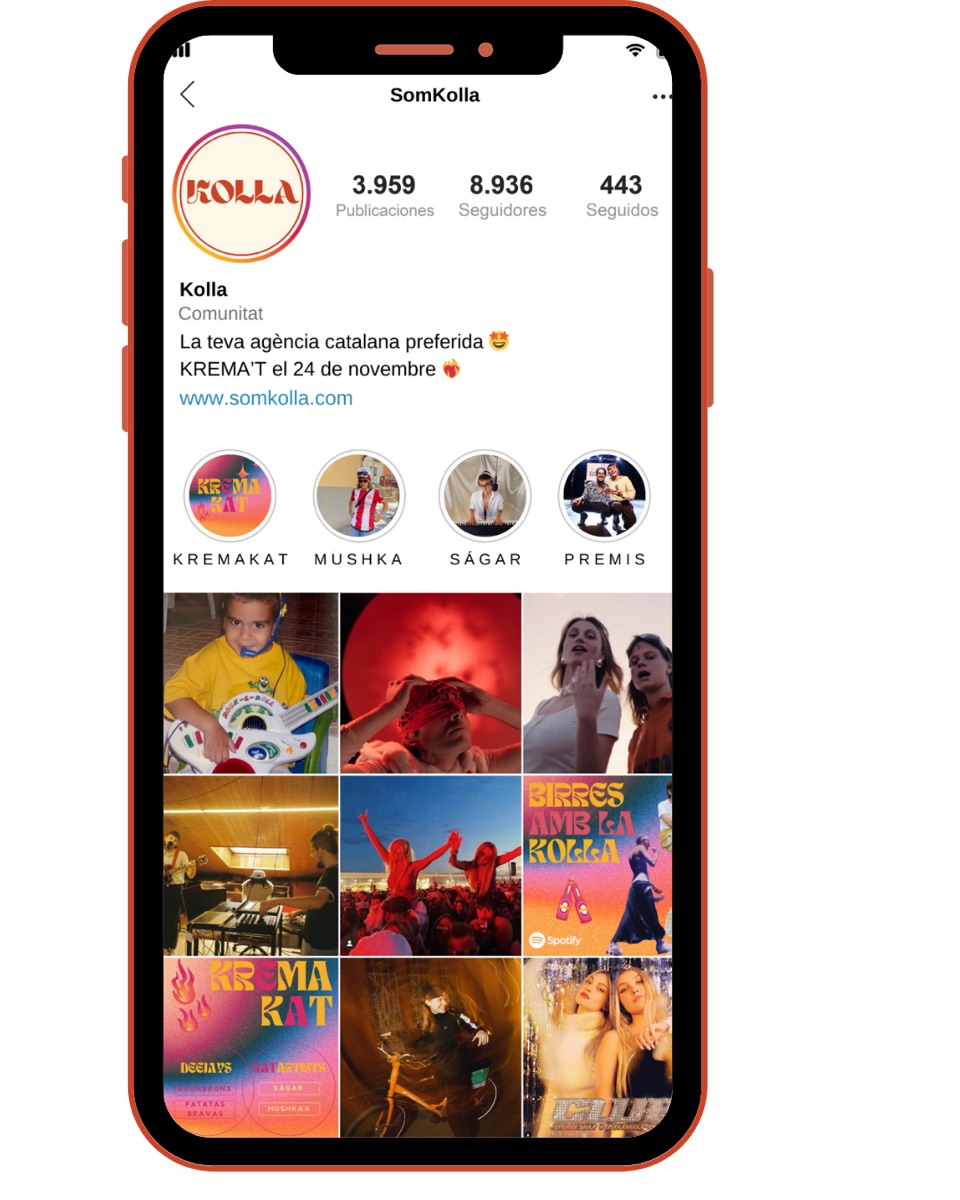 Kolla creative agency Instagram feed designed by Clara Llopart