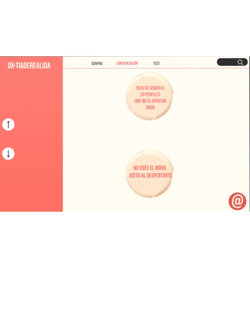 Ox-tiaderealidad campaign website prevention tips screen